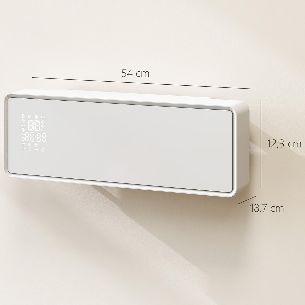 WANDHEIZGERÄT ABS PA Weiß - Weiß, Kunststoff (18.7/12.3/54cm) - HOMCOM