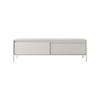 TV LOWBOARD SENSO, Geriffelte MDF-Fronten, Push-to-Open, Metallbeine, 40x188x54 cm, Beige - Beige/Creme, Holz/Holzwerkstoff (188/54/40cm) - DomoHome
