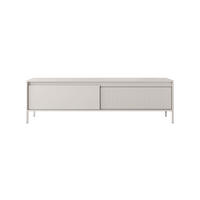 TV LOWBOARD SENSO, Geriffelte MDF-Fronten, Push-to-Open, Metallbeine, 40x188x54 cm, Beige - Beige/Creme, Holz/Holzwerkstoff (188/54/40cm) - DomoHome