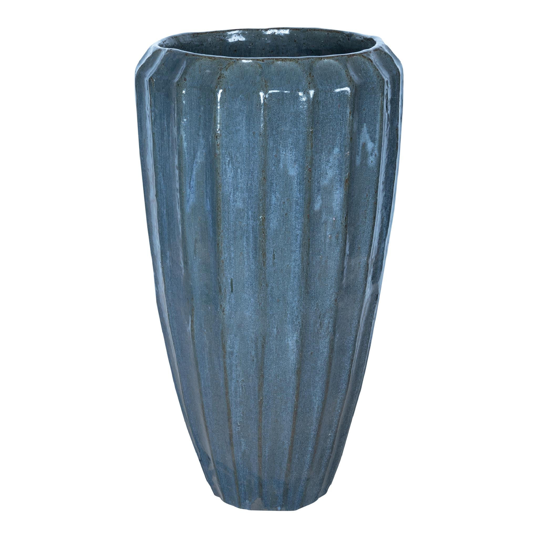 TOPF Olver Blau 56/56/105cm - Blau, Keramik (105cm) - PTMD Collection