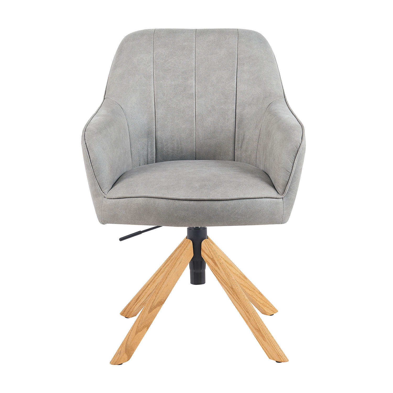 BÜROSTUHL Mika-Jaro - Honigeiche/Hellgrau, Eichenholz/Holz (60/88/65cm) - DUBI Möbel