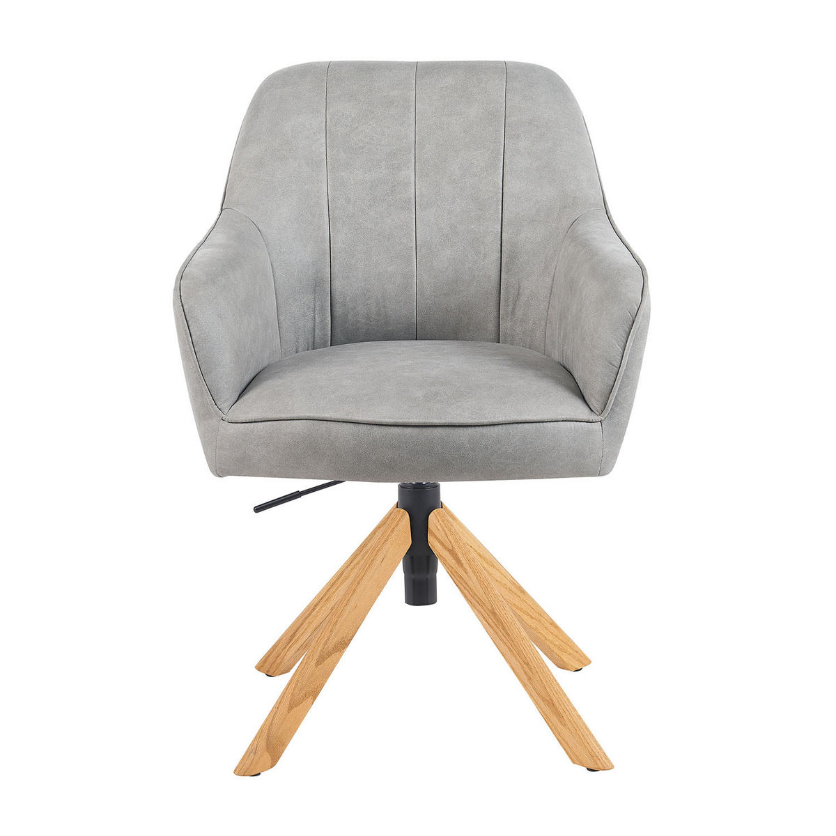 BÜROSTUHL Mika-Jaro - Honigeiche/Hellgrau, Eichenholz/Holz (60/88/65cm) - DUBI Möbel