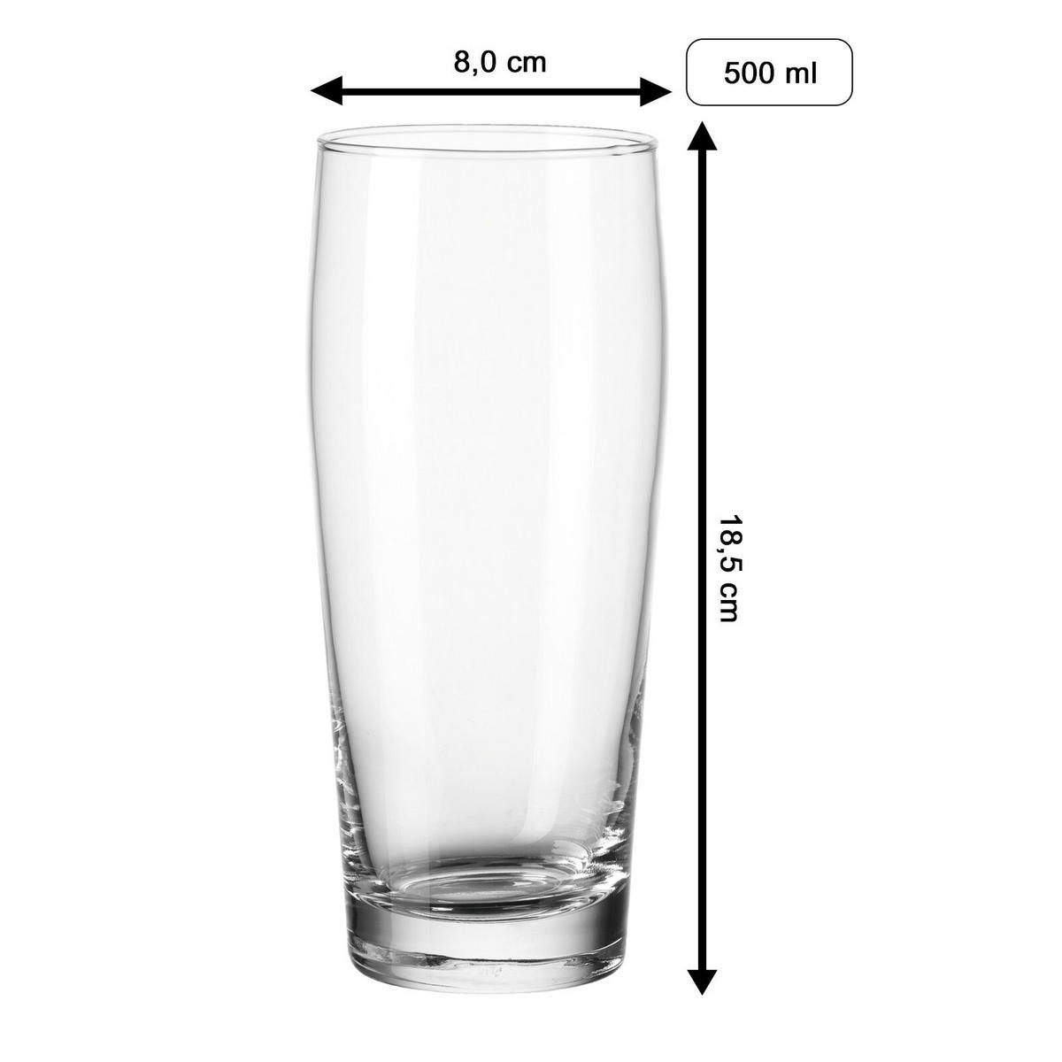 WILLI BECHER BIERGLAS MIT GRAVUR 40. Jubiläum transparent 0,5 l - Transparent, Glas (0.5L) - LUXENTU