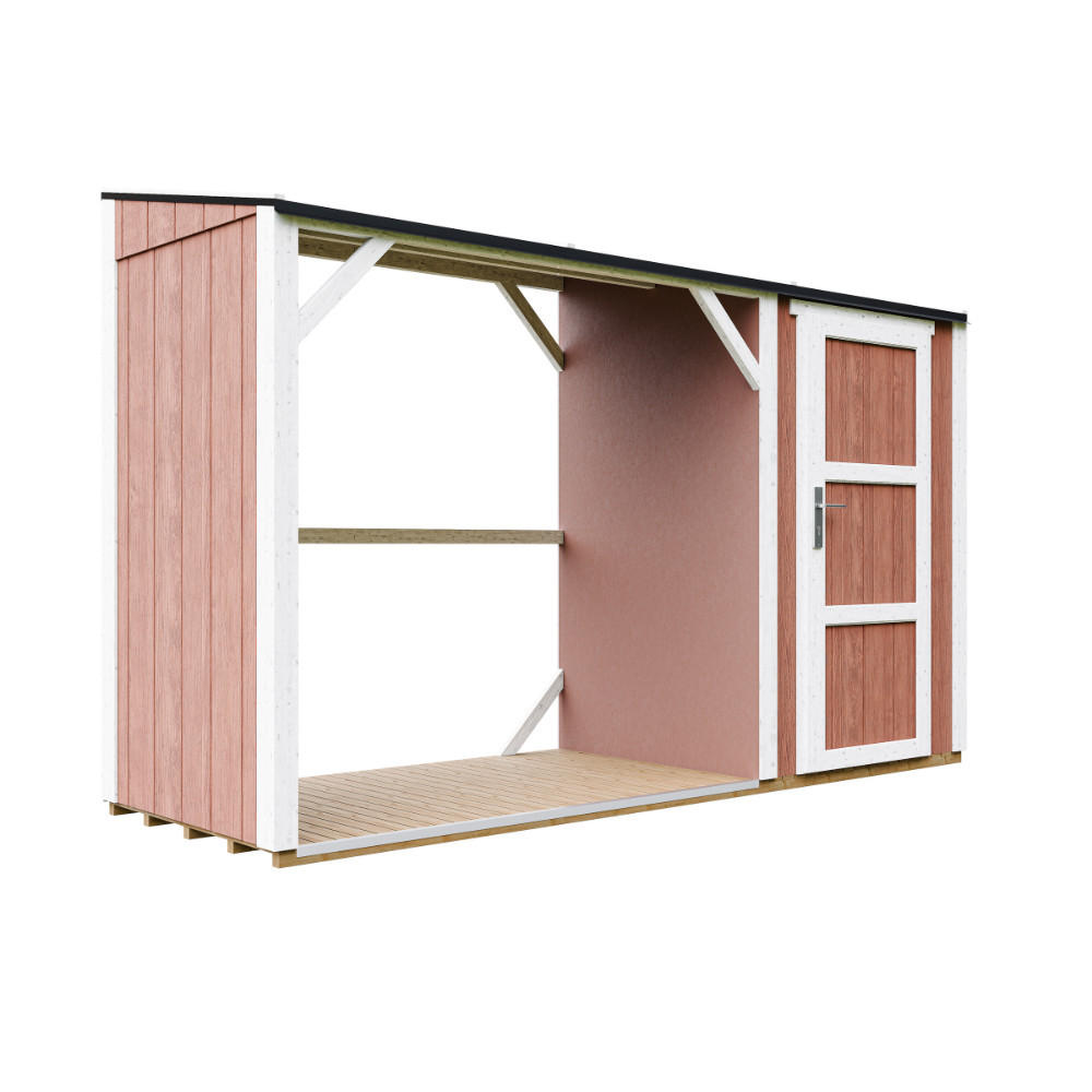 Timbela Brennholzlager Rotbraun 120x220x345 cm
