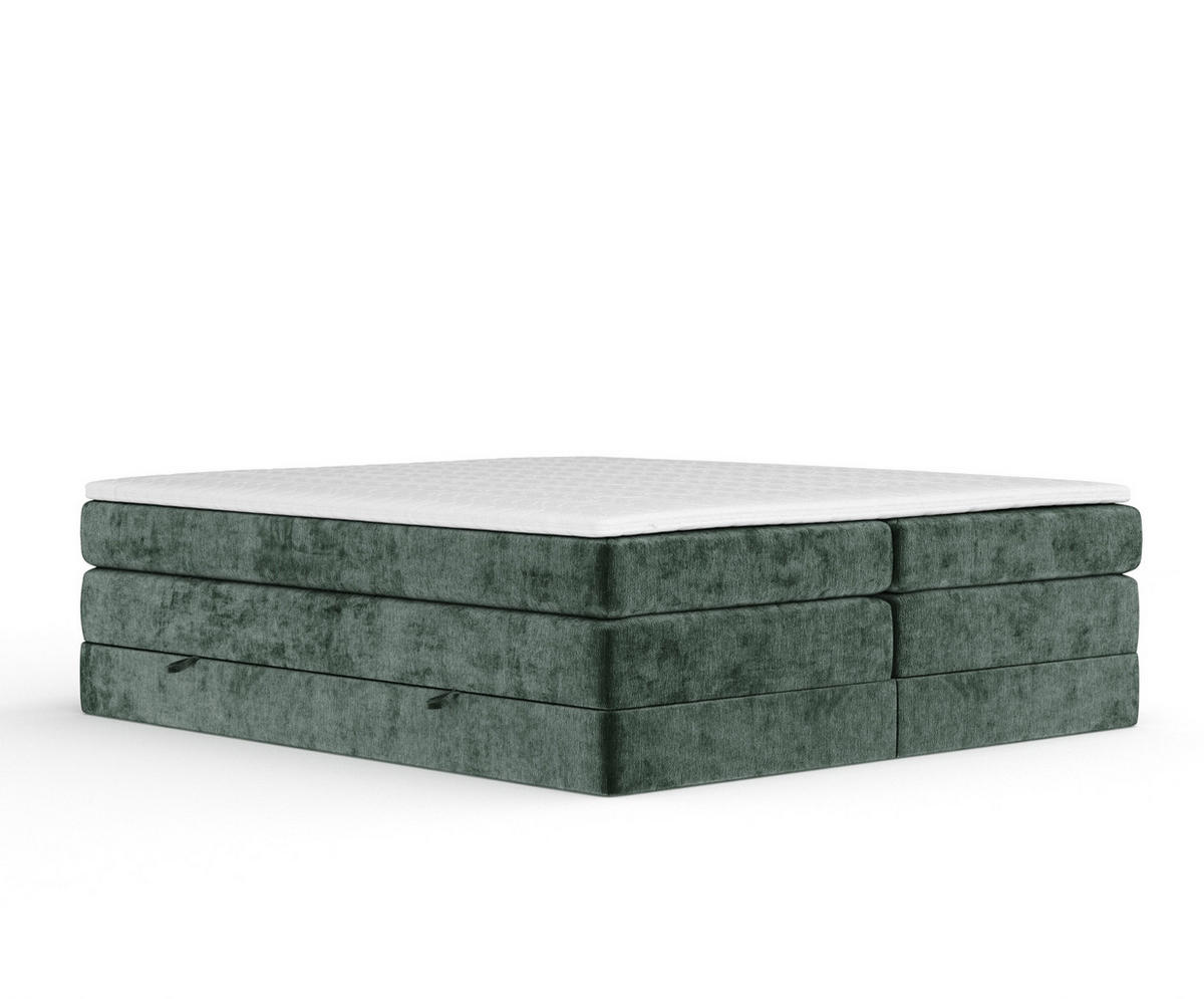 BOXSPRINGBETT Juniper Grün 200/200 cm - Schwarz/Grün, Holz/Holzwerkstoff (200/200cm) - Maison de Reve