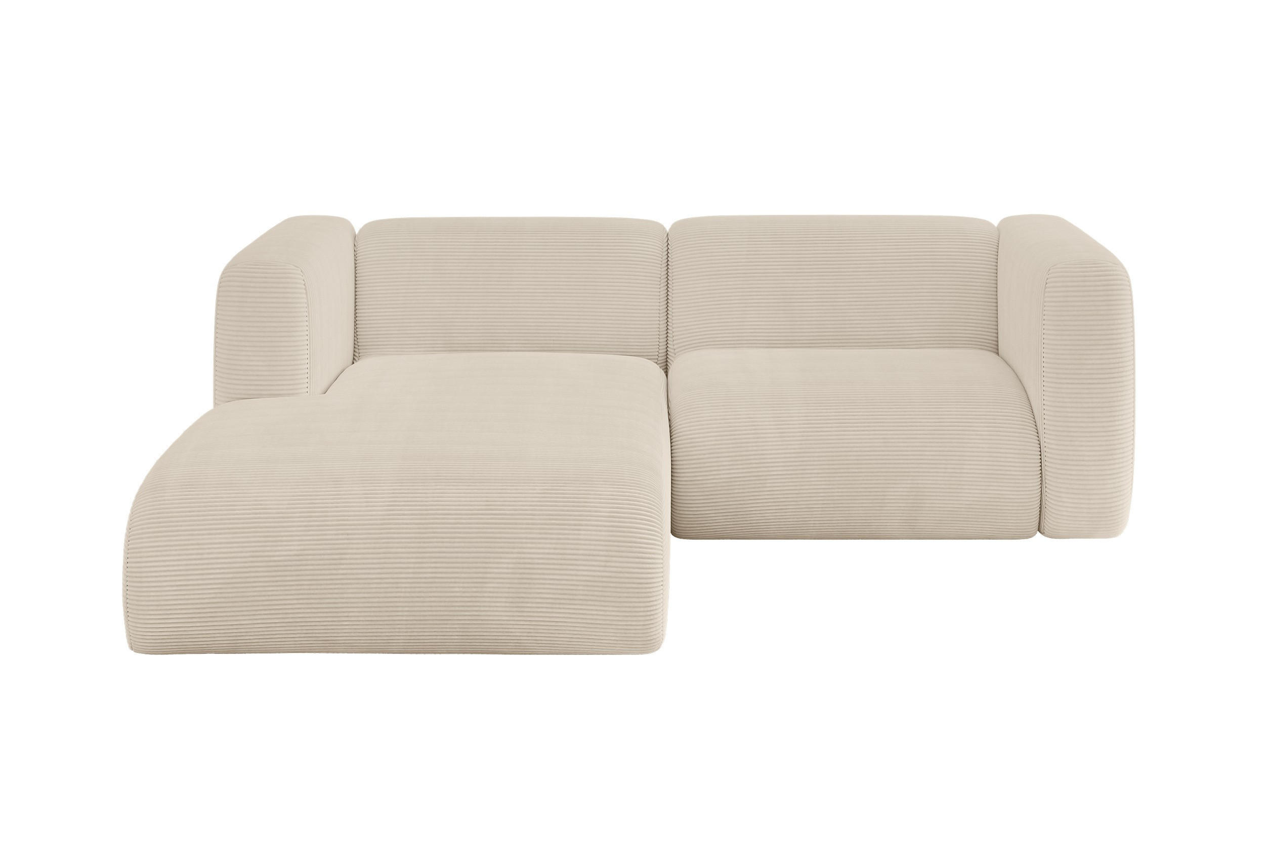 ALTDECOR ROHOVÁ SEDAČKA S LEVOU OTOMANOU MIRA-L1 227x179x89 Béžová Manšestr
