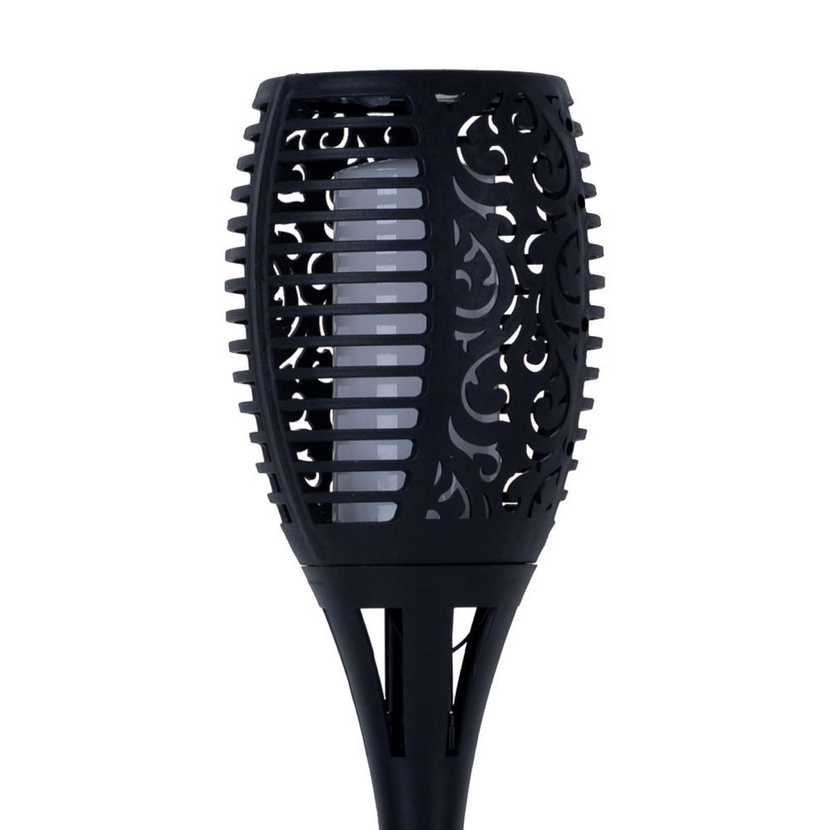 LED AUSSENLEUCHTE Solar Fackel Schwarz 2er Set - Schwarz, Kunststoff (12/12/78cm)