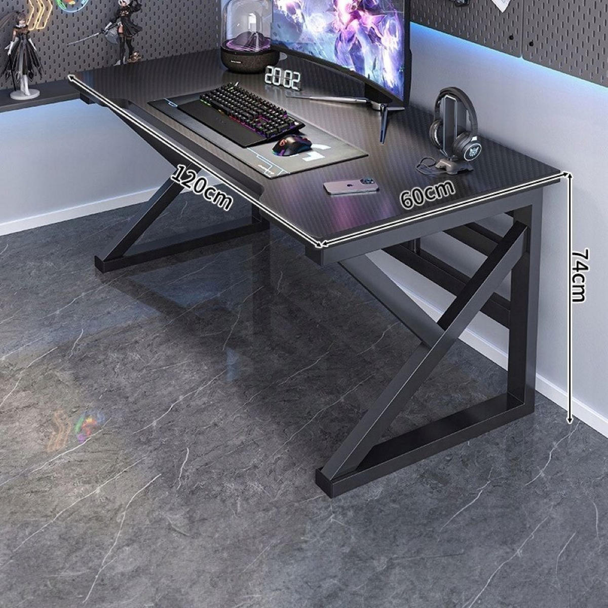 SCHREIBTISCH, schwarz 120x60x74cm - Schwarz, Holzwerkstoff (60/120/74cm)