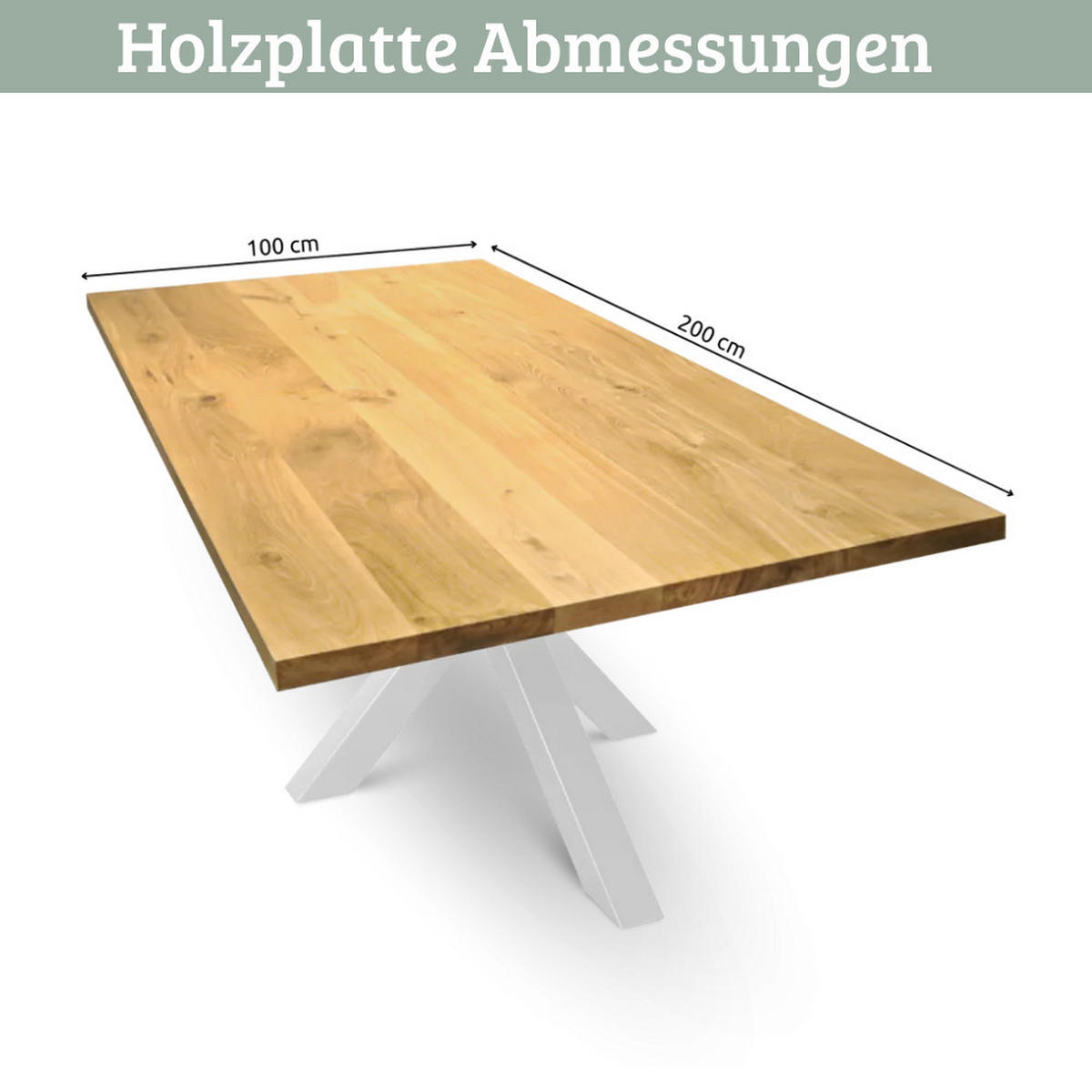 MASSIVHOLZPLATTE Eiche ERIK 200x100 cm Tischplatte rechteckig - Braun, Holz (200/100/4cm) - DELUKE