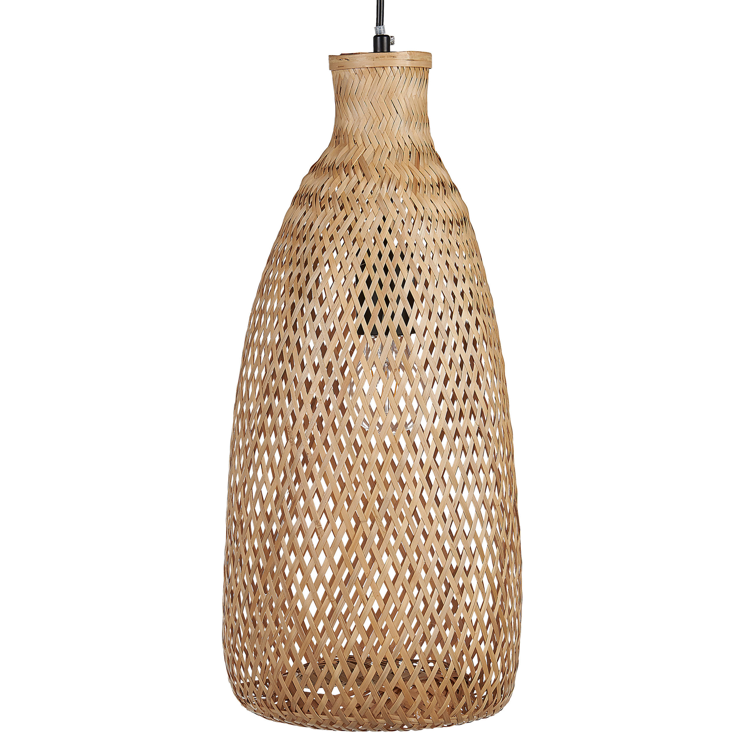 HÄNGELEUCHTE Lwela 23/23/48 cm - Hellbraun, Holz (23/23/48cm) - Beliani