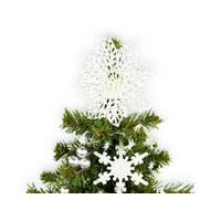 WEIHNACHTSBAUM künstlicher 25 cm, TINY 1, mit 13-teiligem Weihnachtsbaumschmuck, inkl. Metallständer und Aufbewahrungsbox - Silberfarben/Weiß, Kunststoff/Stein (18/25cm) - LAALU