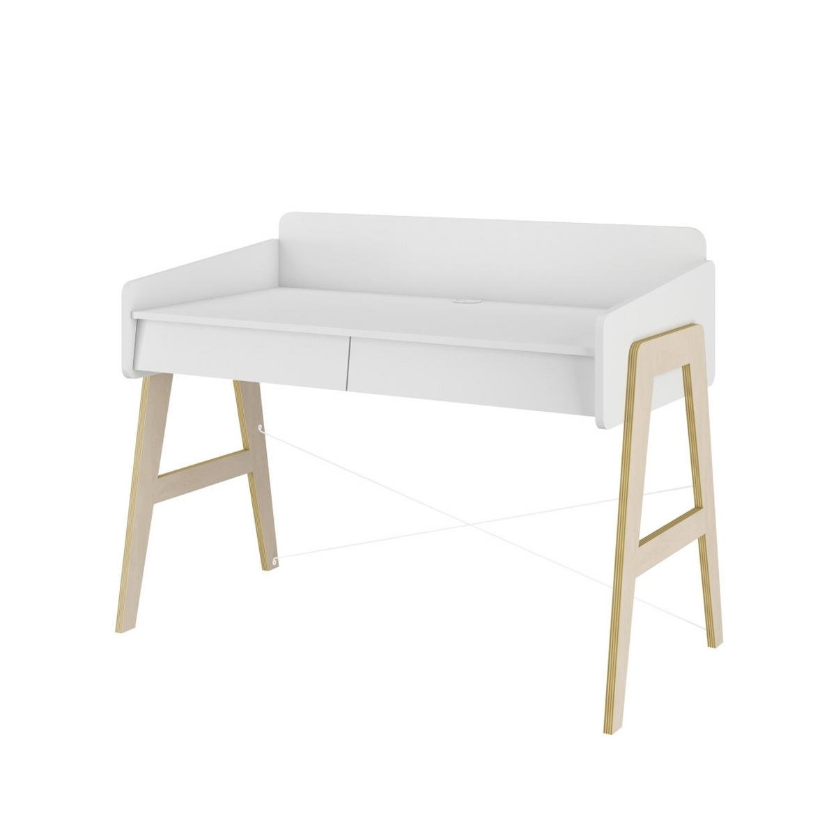 KINDERSCHREIBTISCH SoSixty - Weiß, Holzwerkstoff (128/74/65cm) - RAUMHIRSCH FURNITURE