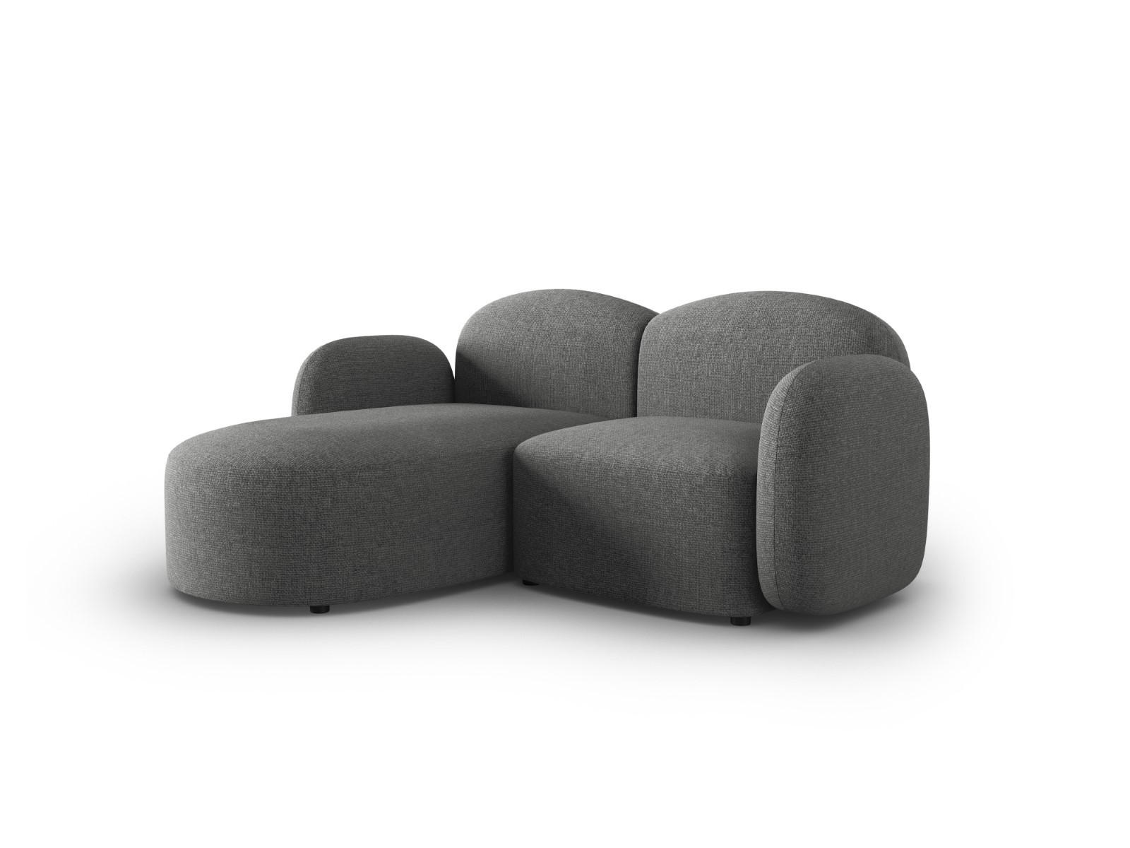 ECKSOFA links Blair aus Chenille-Stoff dunkelgrau mischung 3 Sitzplätze - Dunkelgrau, Textil (155/194cm) - Micadoni