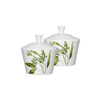ZUCKERDOSEN Evora weiß-grün ø 9 cm 2er Set - Weiß/Grün, Keramik (9/8cm) - Ritzenhoff Breker