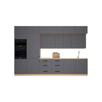 KÜCHENZEILE 360 cm - Nexa K72-G360-L - in Grau / Matt - Schwarz/Grau, Holz/Metall (360/212/58cm) - ROYAL24_MARKT