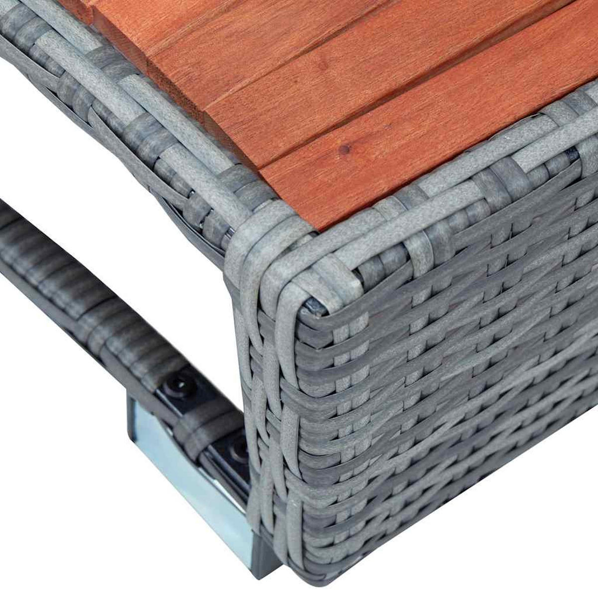 SPA-EINSTIEGSSTUFE Grau Poly Rattan 92/45/25 Cm - Grau, Kunststoff (45/25/92cm) - vidaXL
