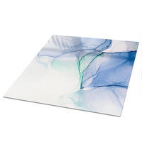 TISCHPLATTE 50x50 cm – Bunte Wellen - Blau, Glas (50/50/0.4cm) - Wallfluent