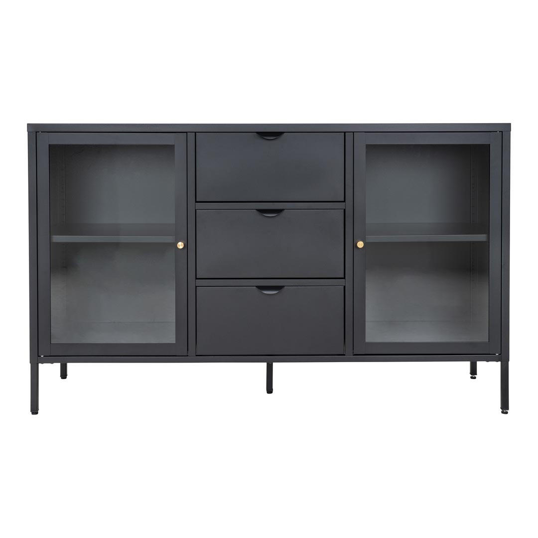 ebuy24 Sideboard Schwarz 140x85x40 cm