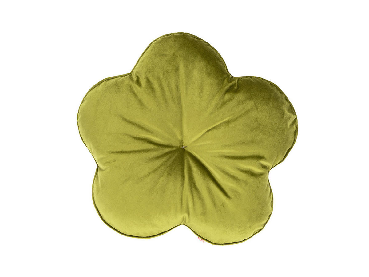 KISSEN-BLUME Samt&Sonders mai-grün 50 cm Ø - Olivgrün/Grün, Textil (50cm) - beties Heimtextil