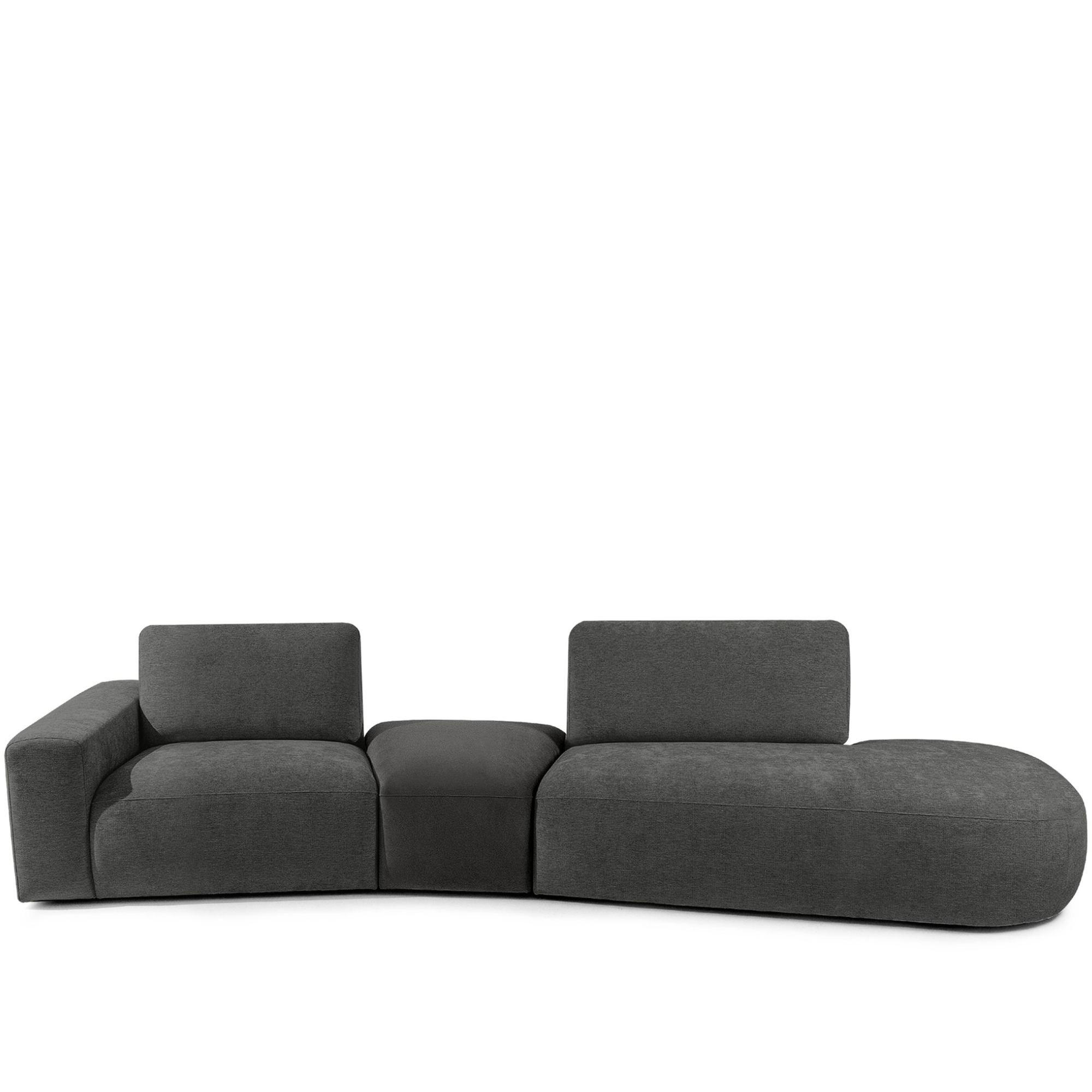 4-SITZER ECKSOFA ZUCCO Chenille rechts, Anthrazit - Anthrazit, Textil (350/84/105cm) - KONSIMO®