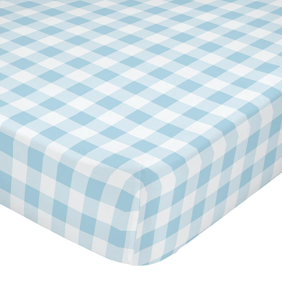 SPANNBETTTUCH vichy 105x200x32 cm blau - Blau, Textil (105/200cm) - Happy Friday