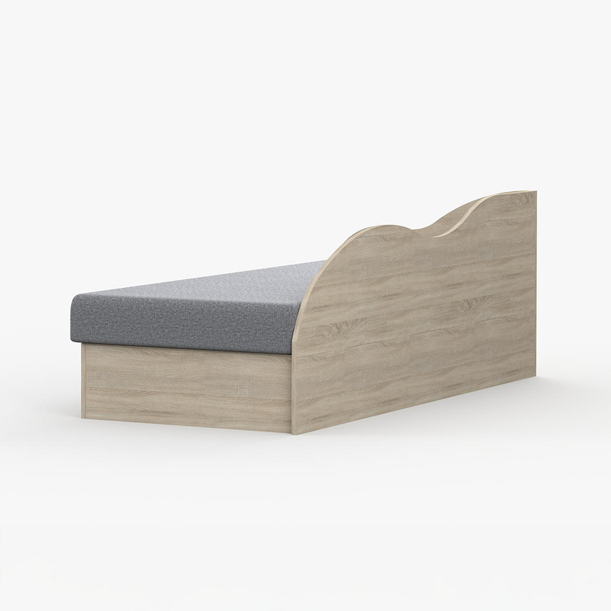 BETT SOLO Lattenrost, 80/200 in Aragon 93 - Grau/Sonoma Eiche, Holzwerkstoff (80/200cm) - imoebel24