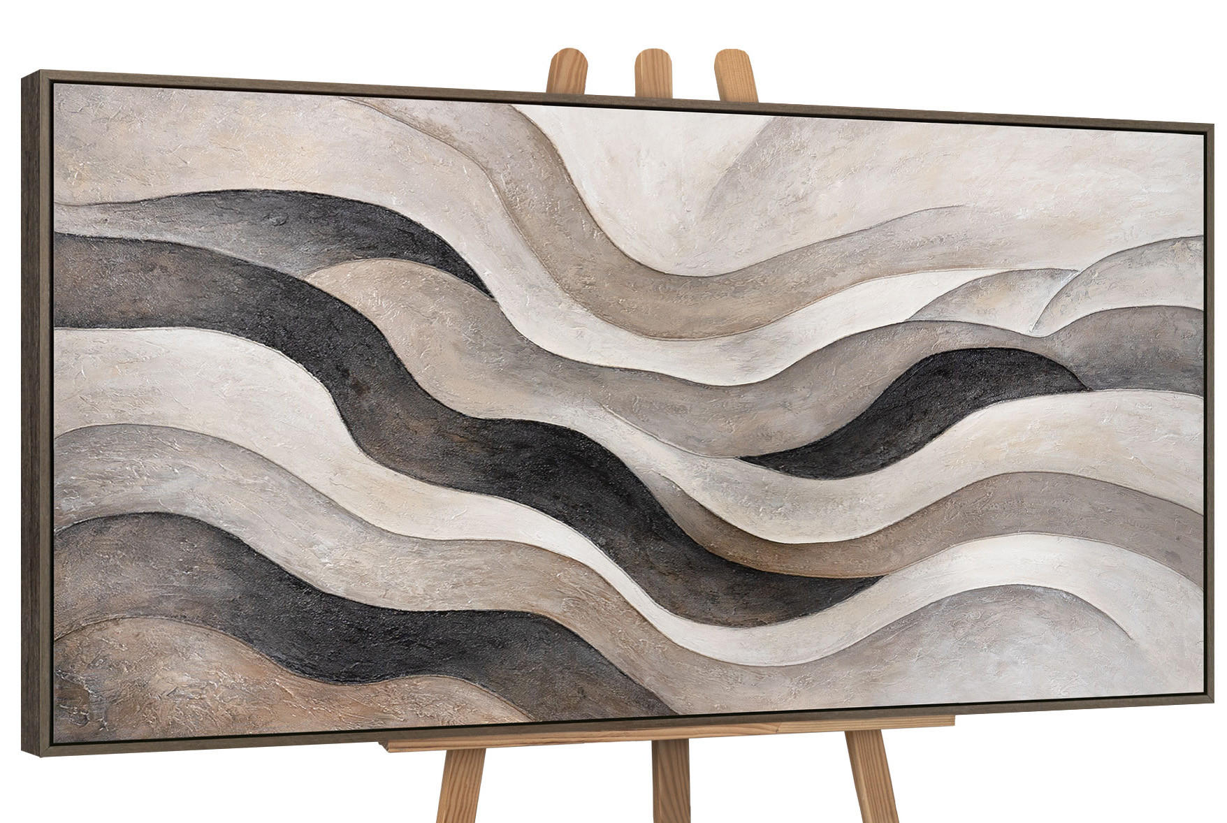 YS-art gallery Gemälde Grau 140x70 cm