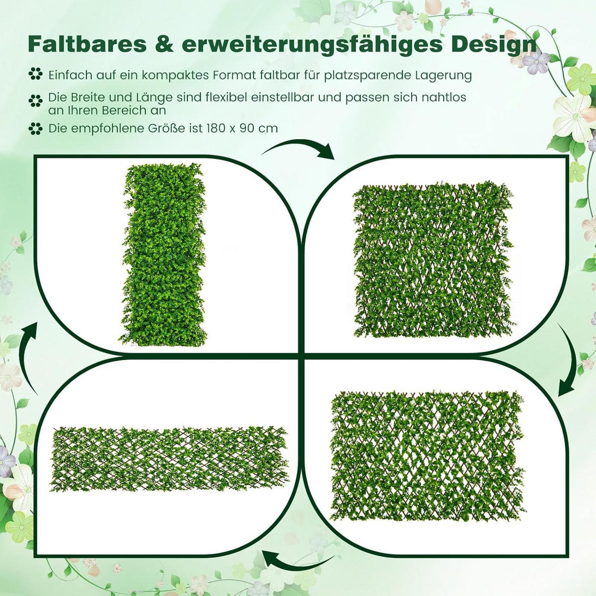 UMĚLÁ ROSTLINA zelená - zelená barva, plast (8cm) - COSTWAY