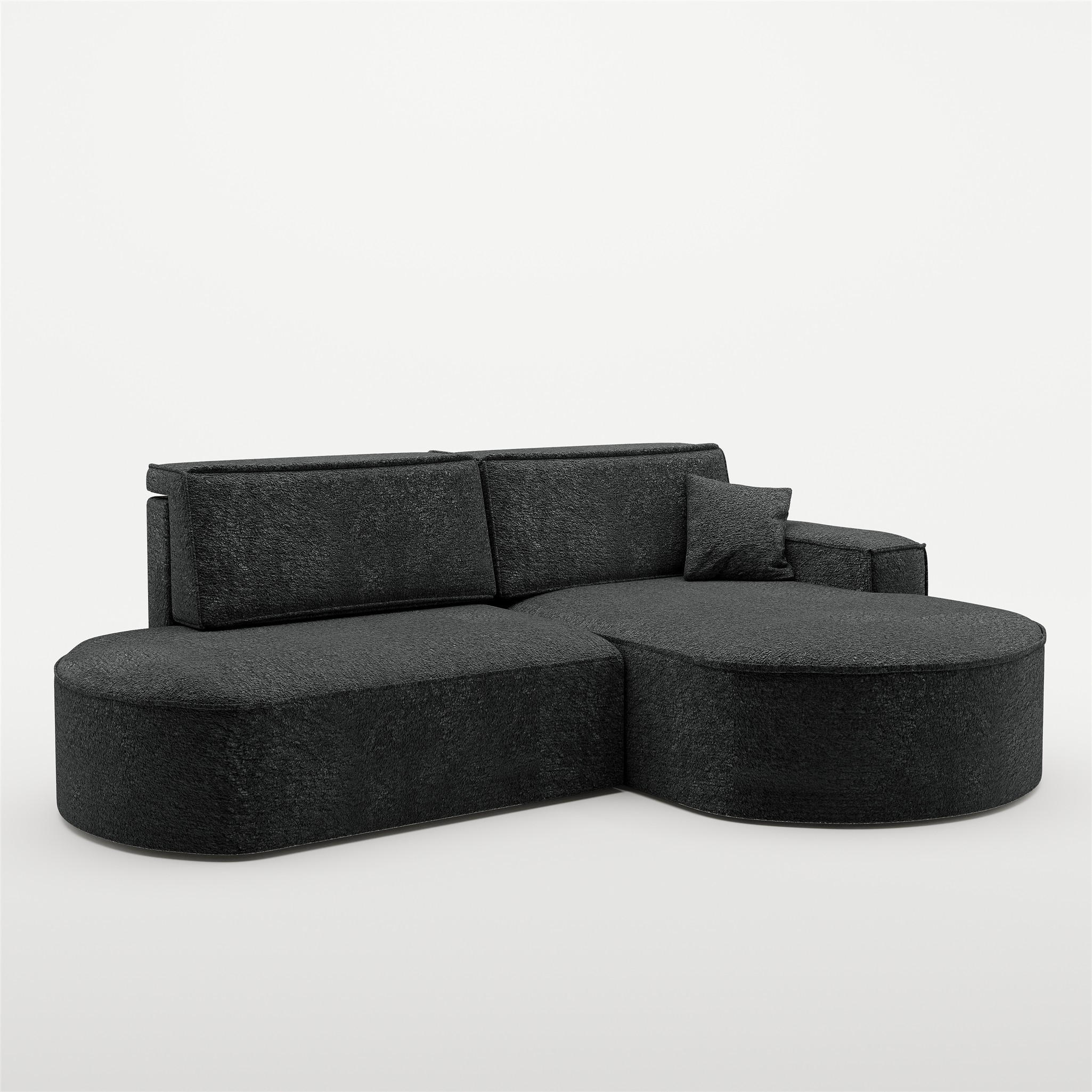 ECKSOFA Venedig Mit Schlaffunktion - Schwarz, Holzwerkstoff/Textil (278/179cm) - Fun Möbel