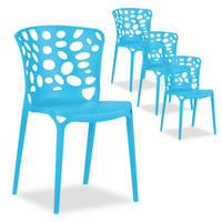 GARTENSTUHL 4er-Set Kunststoff Blau - Blau, Kunststoff (47/83/47cm) - Homestyle4u