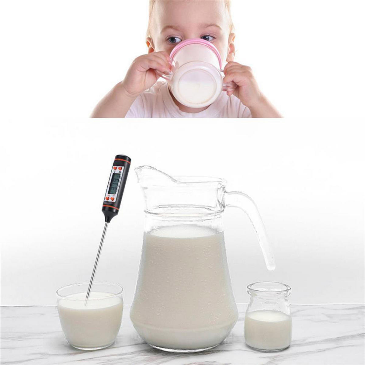 KÜCHENTHERMOMETER - Schwarz, Kunststoff - Intirilife