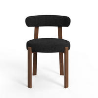 ESSZIMMERSTUHL Chenille-Samt Schwarz 51cm - Schwarz, Textil (51/79.5/54.5cm) - Sia Home