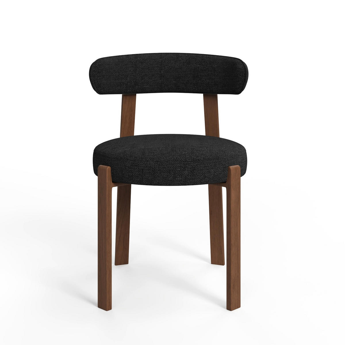 ESSZIMMERSTUHL Chenille-Samt Schwarz 51cm - Schwarz, Textil (51/79.5/54.5cm) - Sia Home