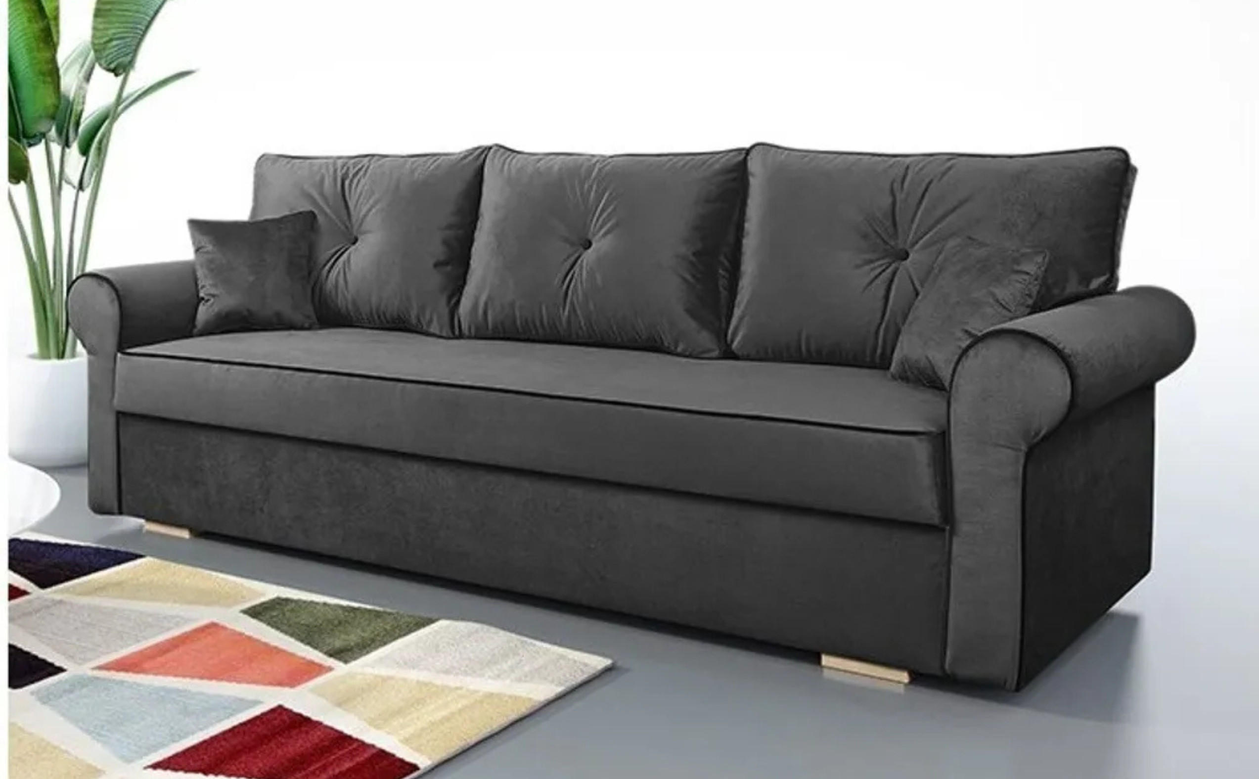 SOFA Grafit TOP Mit Schlaffunktion - Graphitfarben, Textil (237/76/85cm) - Sepro Meble