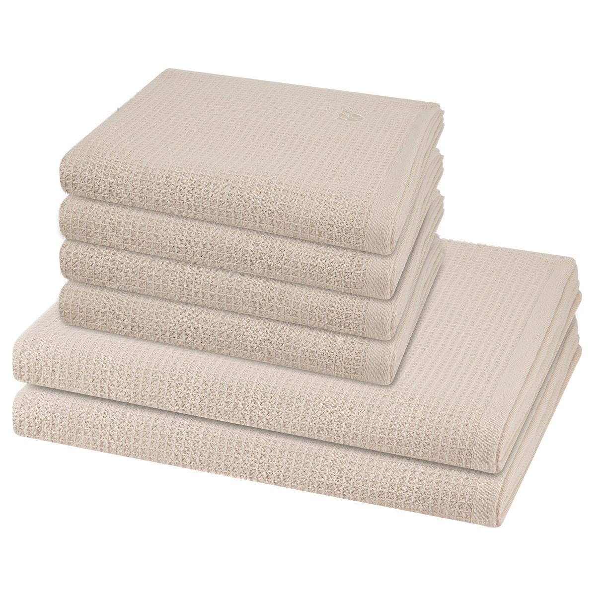 FROTTIERSET Pique 6-teilig - Beige, Textil (50/100cm) - Ross