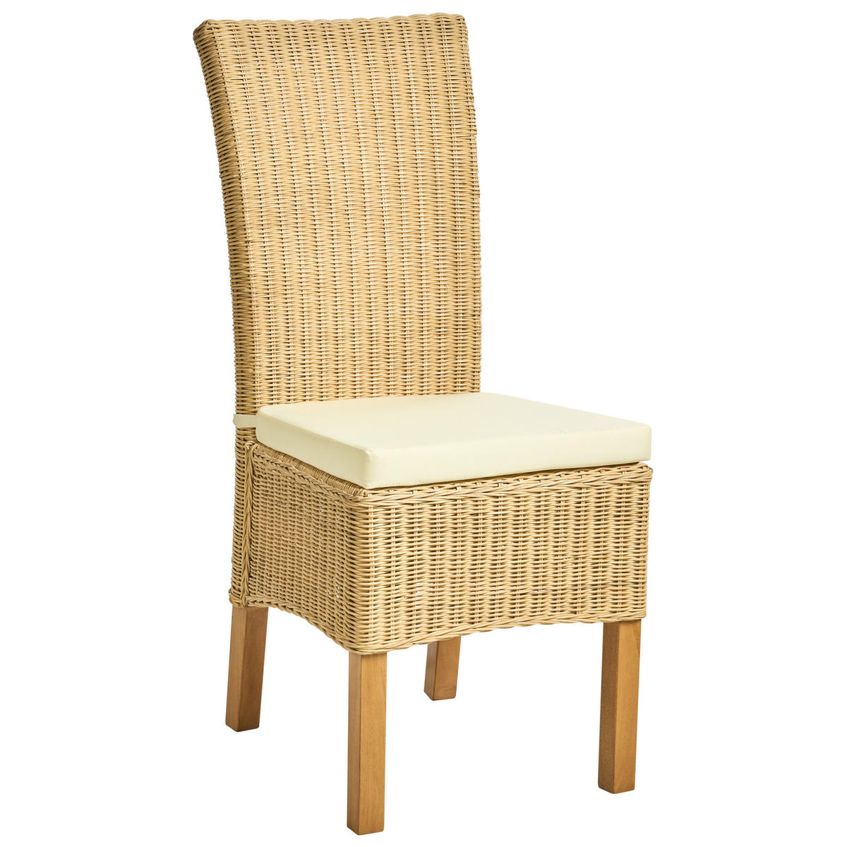 ESSZIMMERSTUHL 2er-Set Naturfarben Andes - Beige/Naturfarben, Naturmaterialien (43/105/50cm) - Beliani