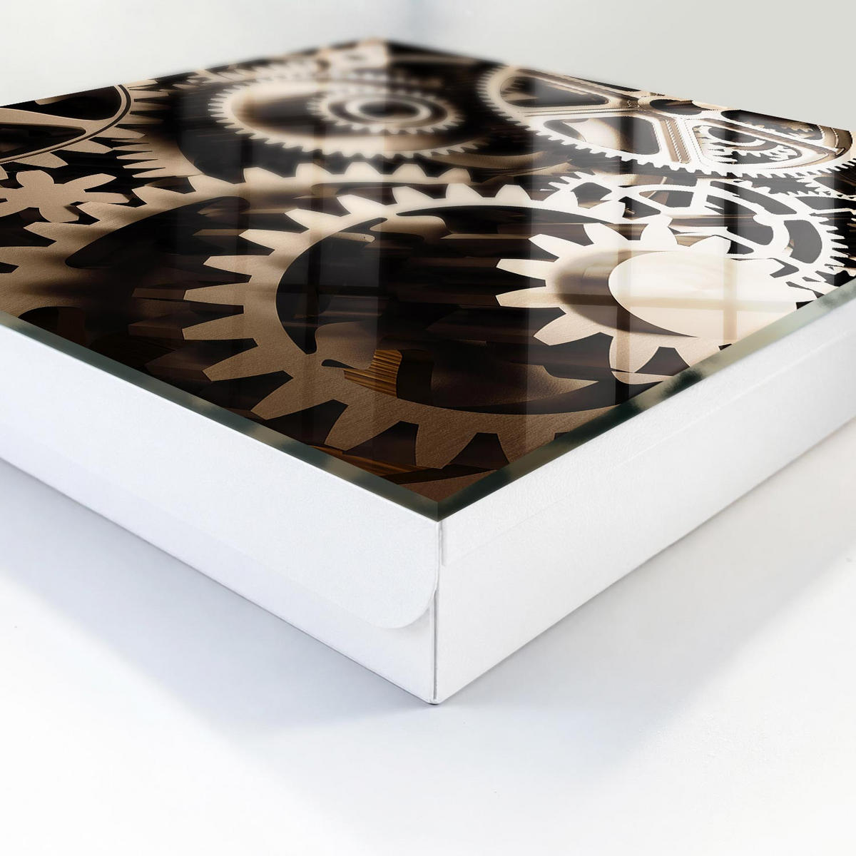 SCHLÜSSELBOX Weiß 30x30 cm – Türöffnung nach rechts - Mechanische Symbiose - Grau, Metall (30/30/5cm) - TULUP