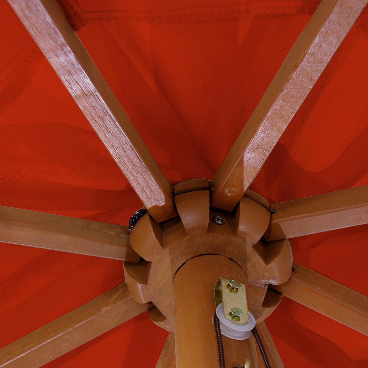 SONNENSCHIRM RUND Orange - Orange, Holz (350/350cm) - MCW