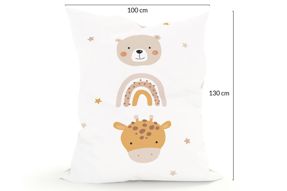KINDER-SITZSACK - Little friends - Hellbraun/Weiß, Textil (100/25/135cm) - Green Bean