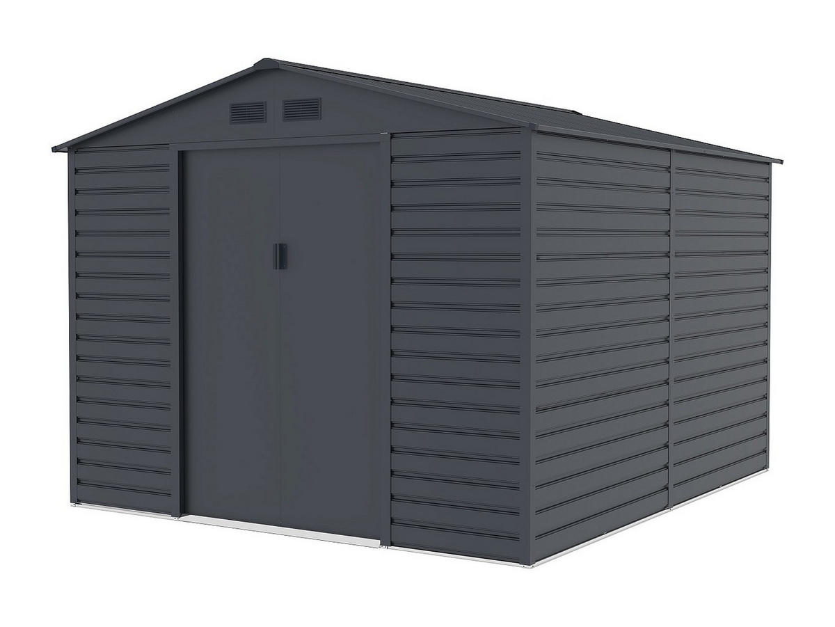 SCHREBERGARTENHAUS - 267 cm x 309 cm - metall - anthrazitgrau Adelmo - Anthrazit, Metall (267/221/309cm) - Vente-Unique
