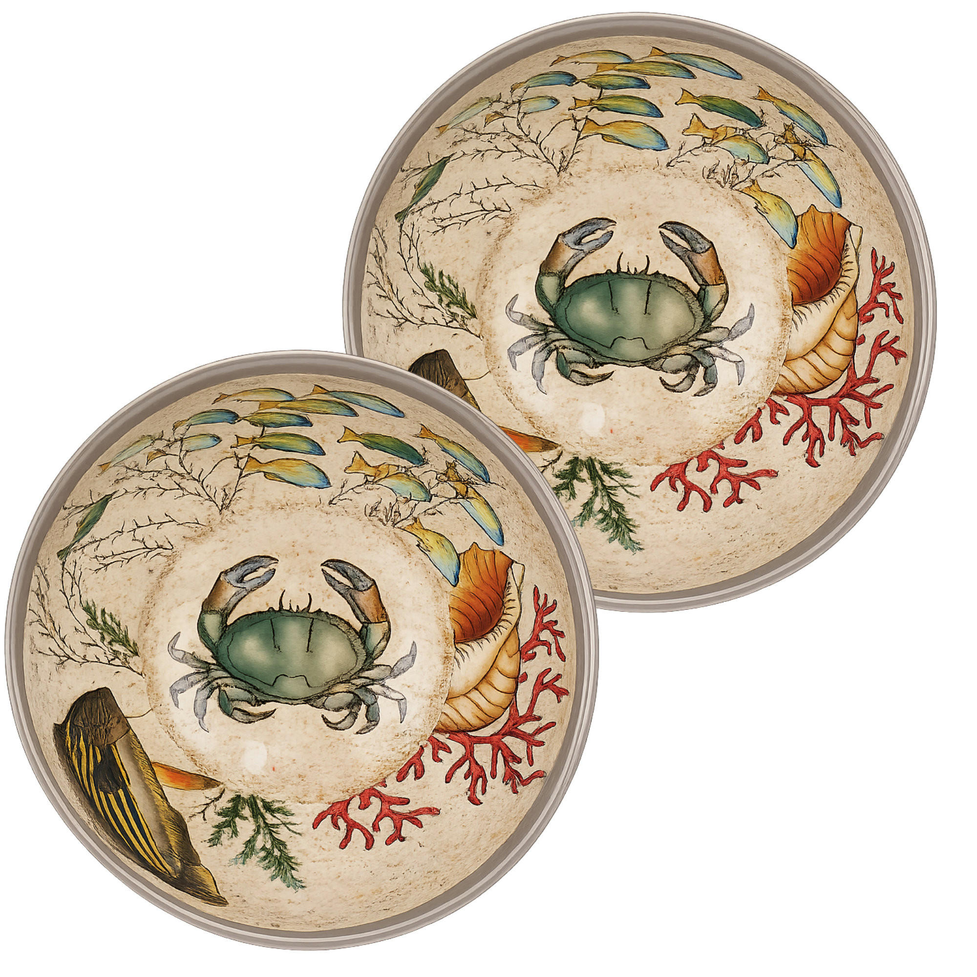 SCHALE Ø 15 cm Sea Life Set mit 2 Stück - Multicolor, Kunststoff (15cm) - Rose & Tulipani