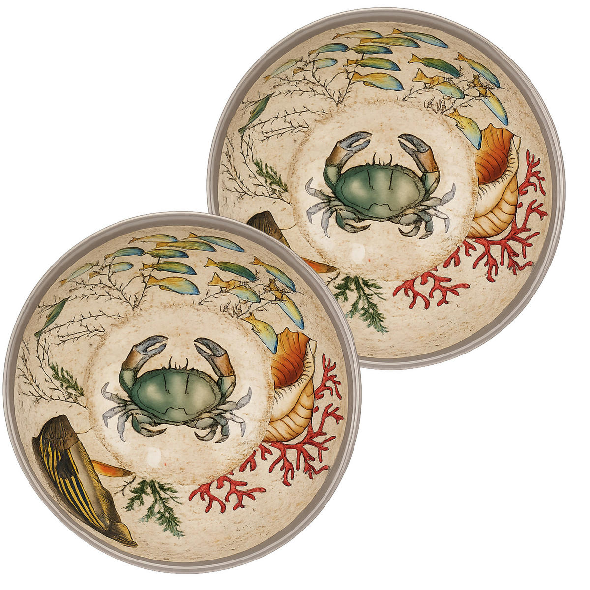 SCHALE Ø 15 cm Sea Life Set mit 2 Stück - Multicolor, Kunststoff (15cm) - Rose & Tulipani