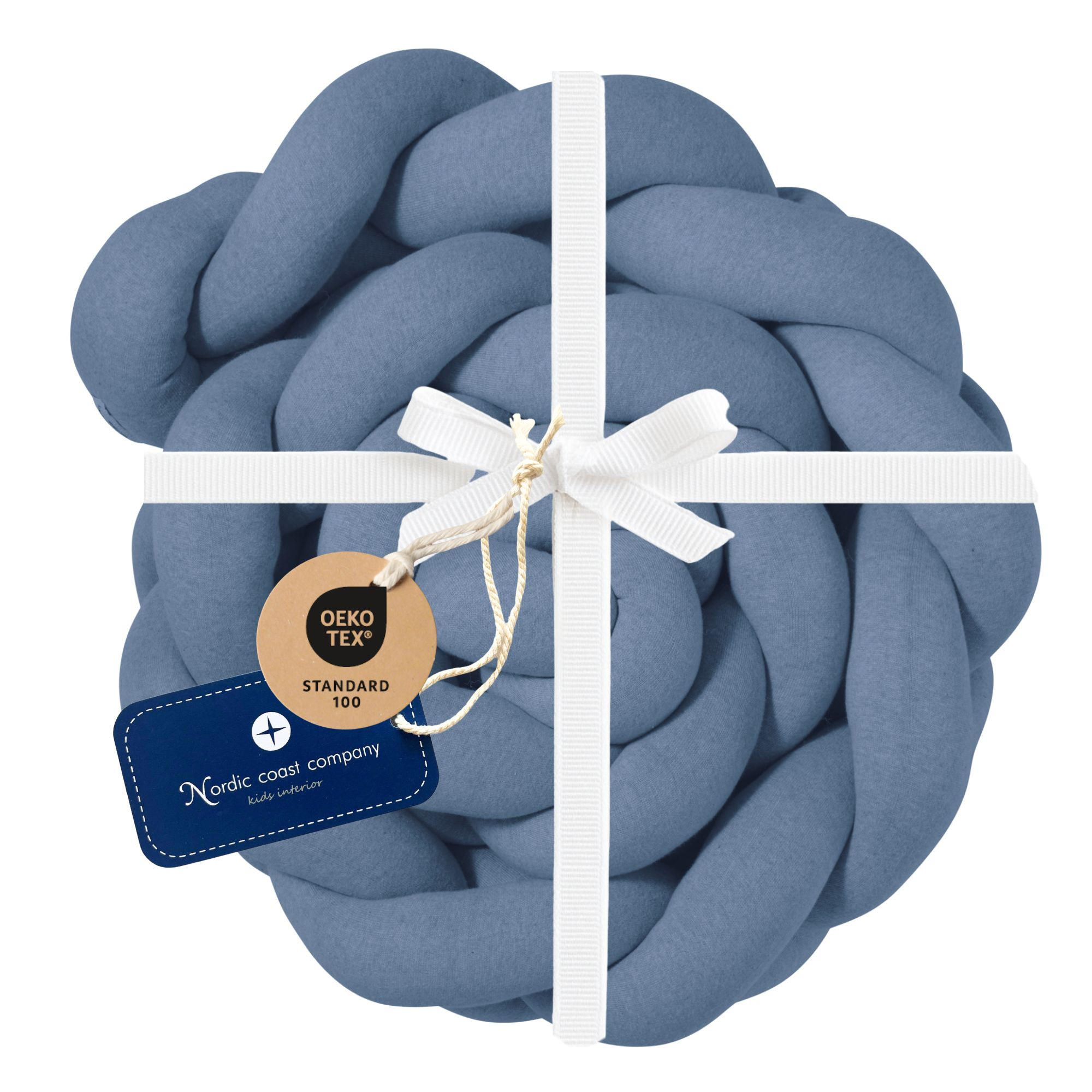 BETTSCHLANGE geflochten Blau Jersey - Blau, Textil (16/200cm) - nordic coast company