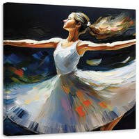 LEINWANDBILD Ballerina-Frau tanzt - Grau, Textil (40/40cm) - Feeby