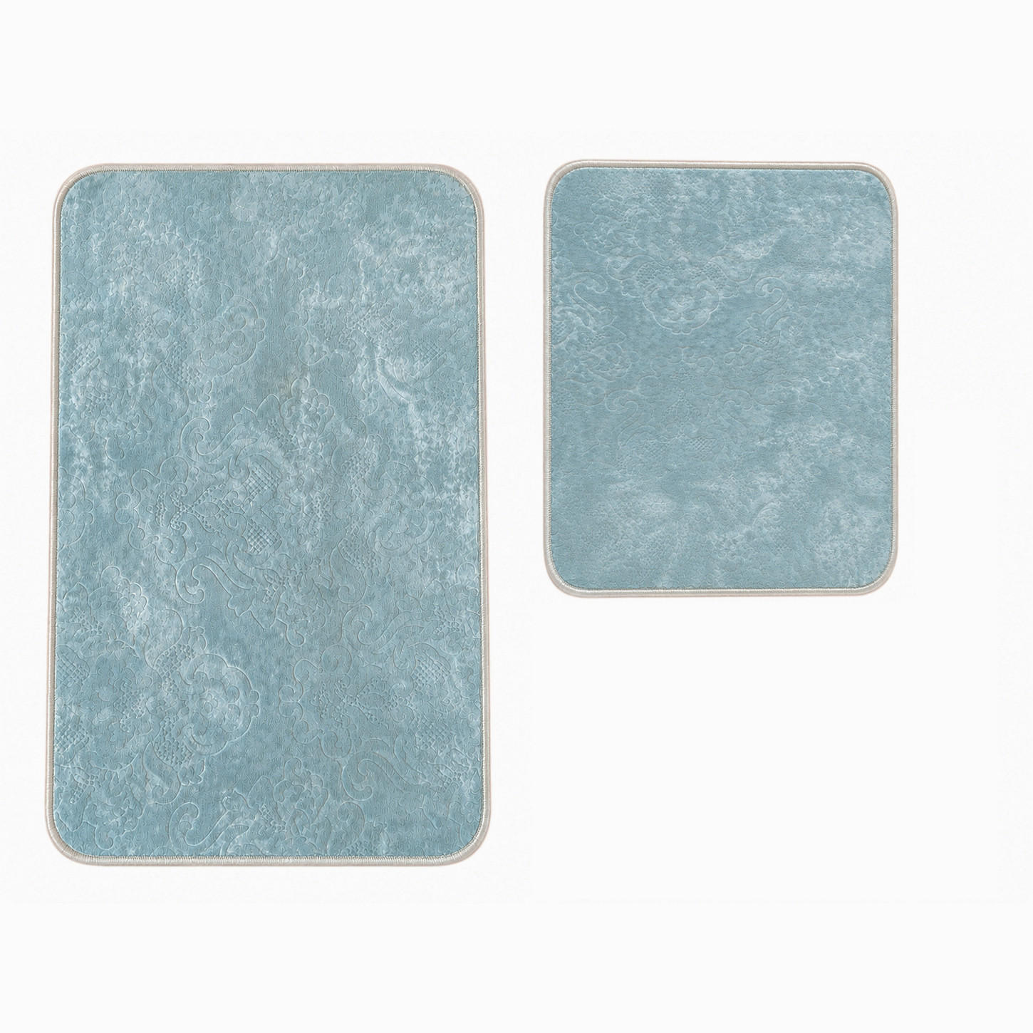 BADEMATTE Set 2tlg HELLBLAU - Hellblau, Textil (60/100cm) - ROLFNERS