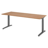 SCHREIBTISCH Serie-XB 80/200/74 cm in Nussbaumfarben/Graphitfarben - Nussbaumfarben/Graphitfarben, Holzwerkstoff (80/200/74cm) - bümö