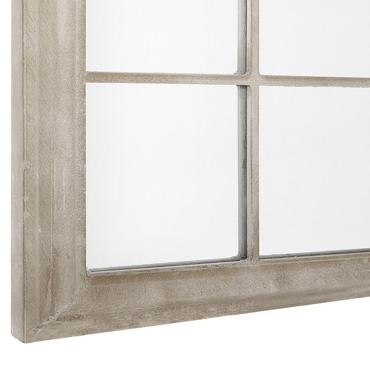 WANDSPIEGEL beige Fensteroptik 77/130 cm Trevol - Beige, Metall (77/130/5cm) - Beliani