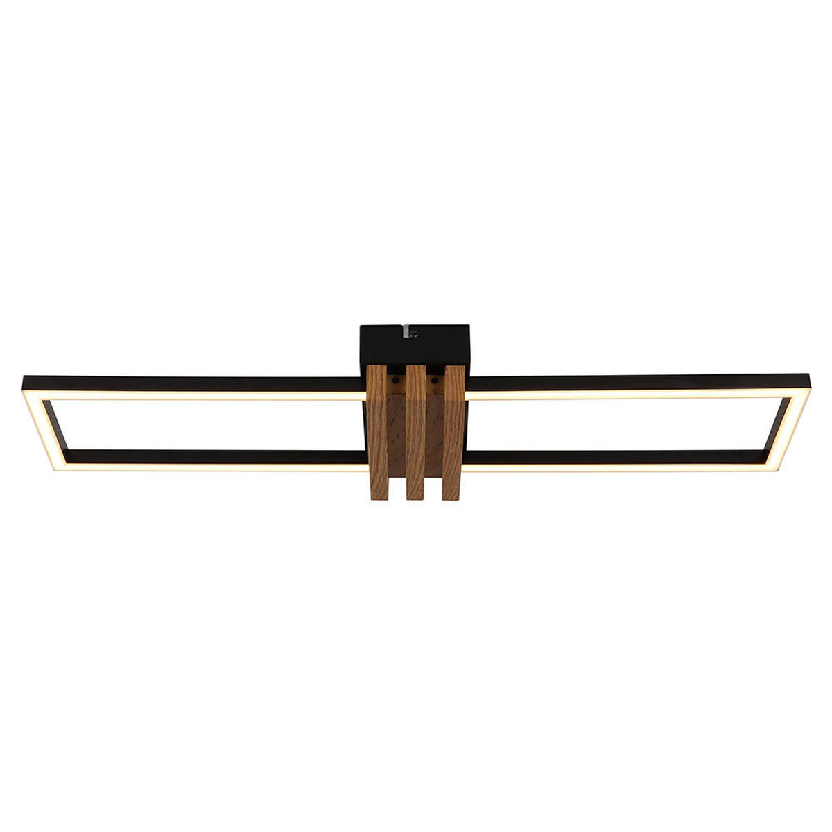 LED DECKENLEUCHTE Holzoptik Schwarz Matt - Schwarz, Metall (60/16.8/6.6cm) - Globo Lighting