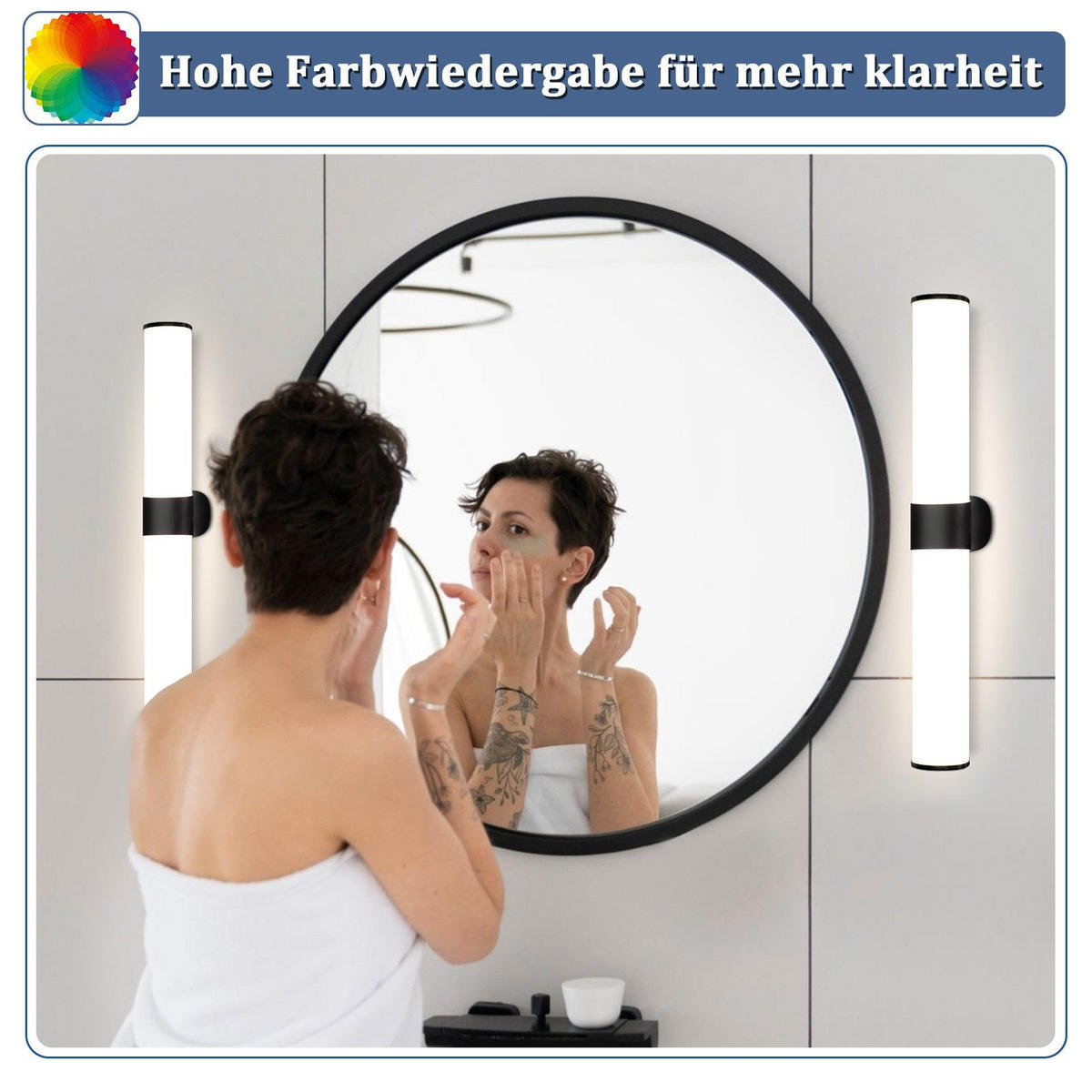 SPIEGELLEUCHTE Kiel 40/6.8/12.8 cm - Schwarz, Kunststoff (40/6.8/12.8cm) - Nettlife
