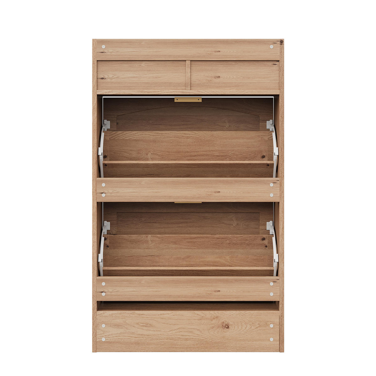 SCHUHSCHRANK 65x25x106cm Holzoptik mit Rattan-Doppeltüren - Naturfarben, Holzwerkstoff (65/106/25cm) - FLIEKS